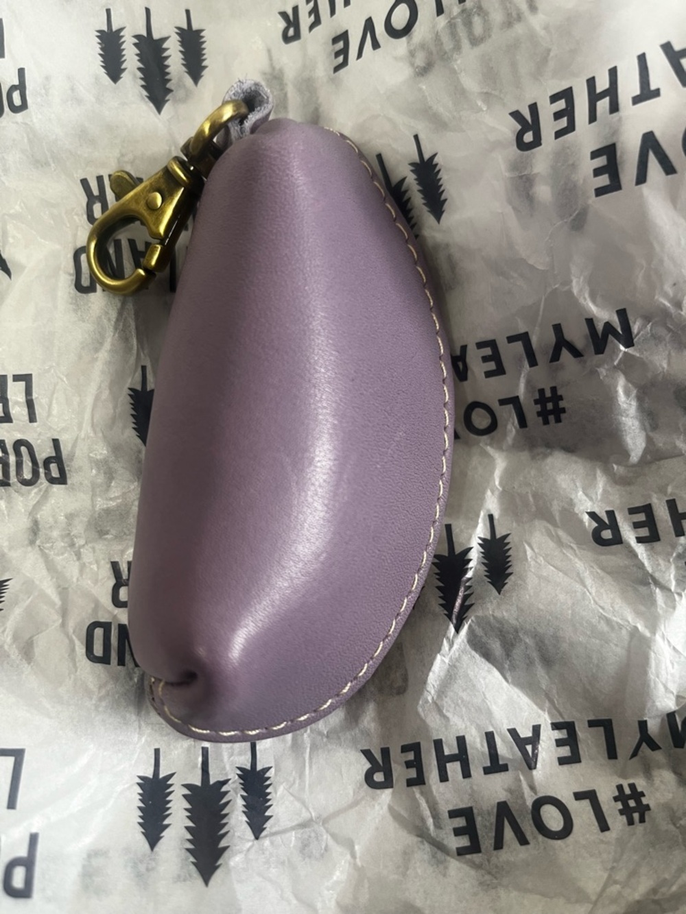 Leather Lavender Key Pouch - PLG small taco zip charm